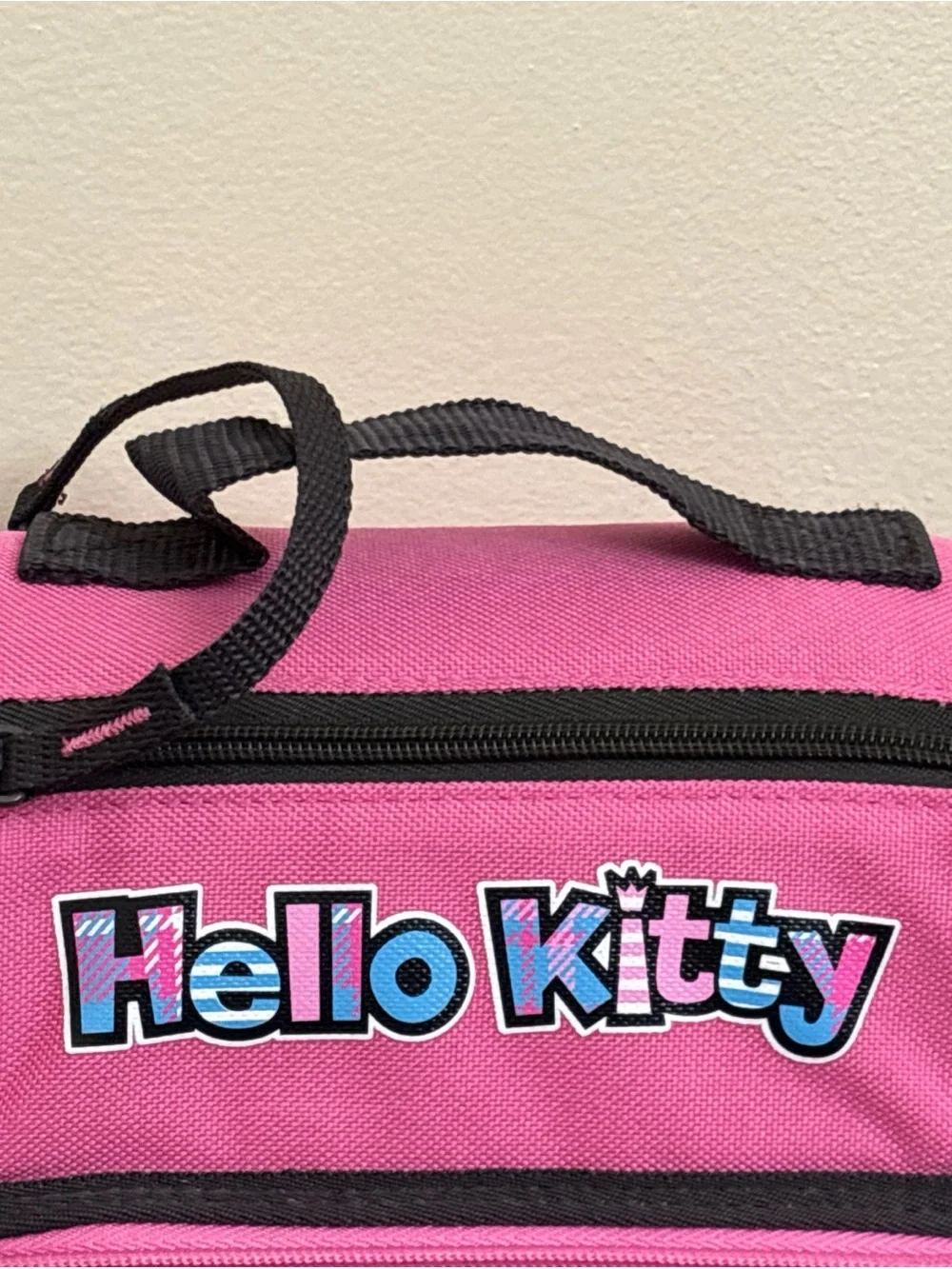 Hello Kitty Lunch Box Insulated Picnic School Pink Blue Plaid
